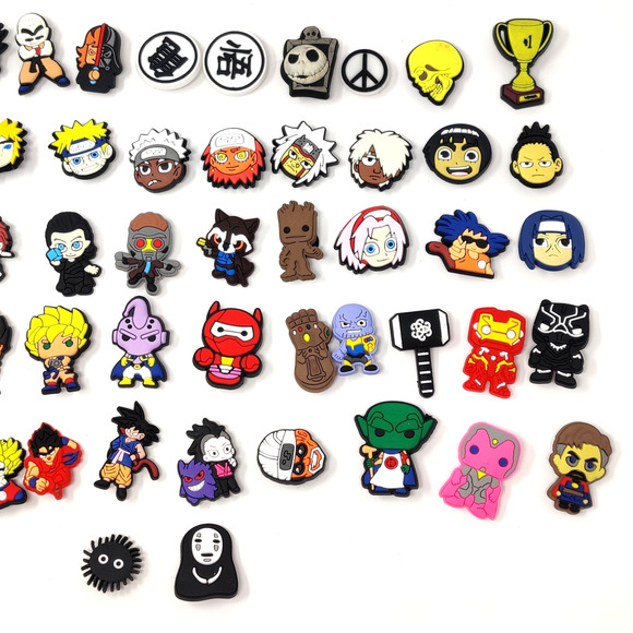 Lot of 62 Shoe Charms & Jibbitz for Crocs Marvel Anime Naruto Ghibli Funko Style - Picture 2 of 13
